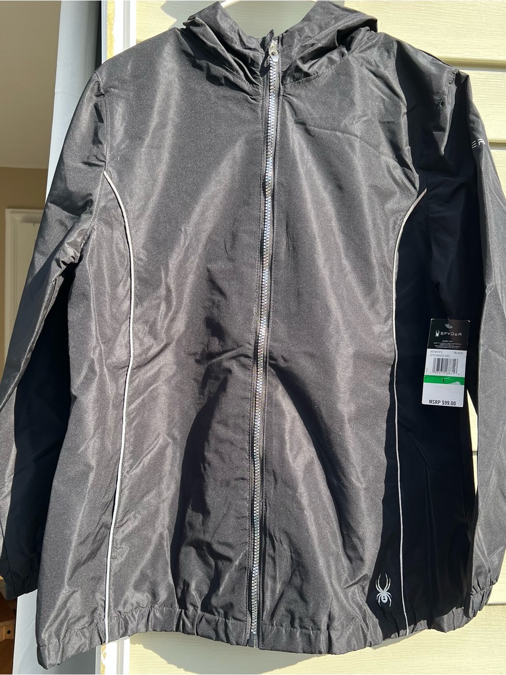 Spyder Woman’s Black Hooded Windbreaker Jacket